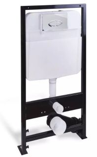 Инсталляция ля унитаза SantiLine SL-01 с кнопкой смыва хром квадрат